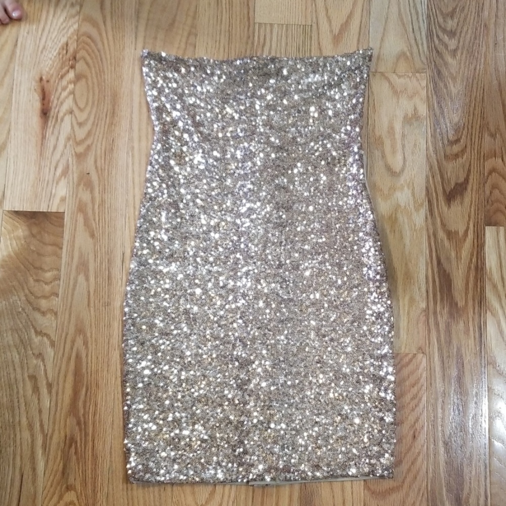 Mini Rose Gold Topshop dress